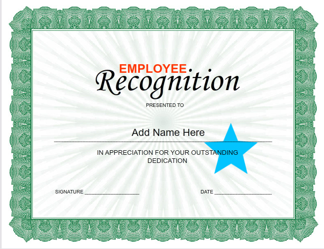 Employee Appreciation Awards Certificates